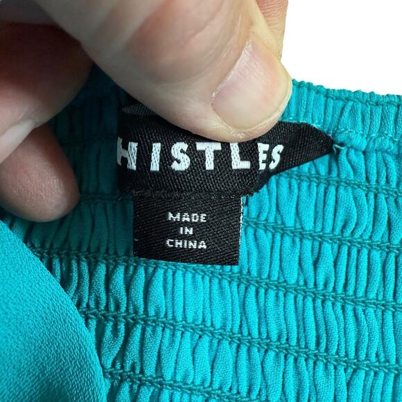 Whistles Turquoise Andie Button Dress 4 Maxi Fairy Coastal Resortwear Colorful - Picture 8 of 14